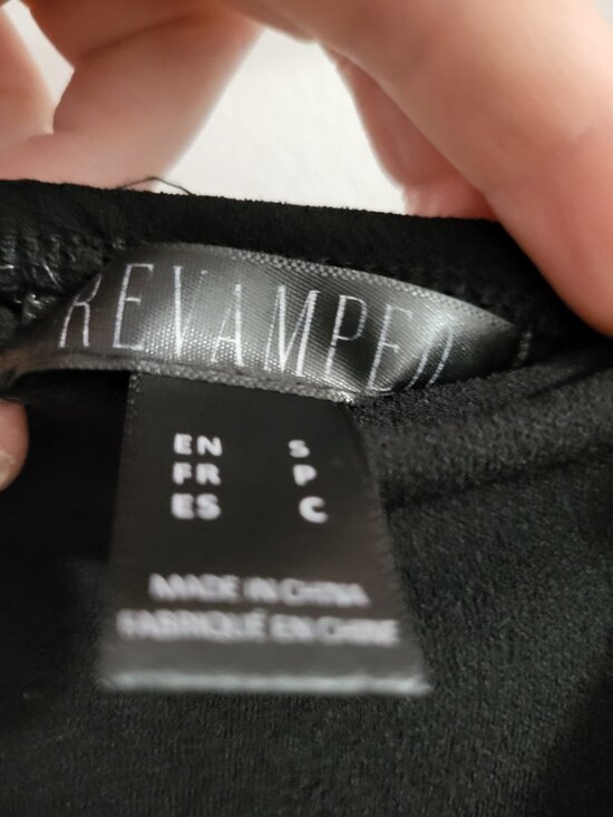 Revamped Black Ruched Bodycon Mini Dress - Size Small - Picture 5 of 6